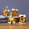 LED Night Light Christmas Ornaments 2025 Luminous Castle Snow House Sculpture Xmas Decoration For Home New Year Navidad