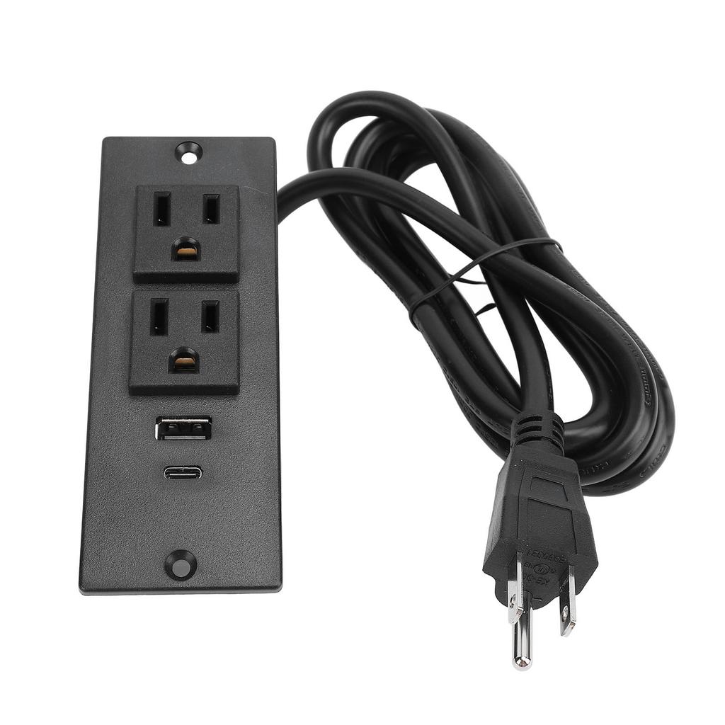 Conference Recessed Power Strip Table Socket Furniture Outlet PD 20W Fast Charging 2 USB Ports 1.5m Cord