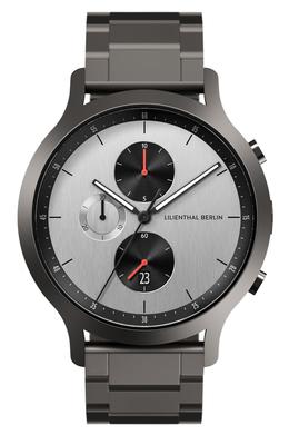 Lilienthal Berlin Chronograph Uhr mit Datum im Display, Made in Germany, C01-110-B040F