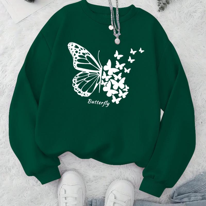 Women's Butterfly Print Casual Hoodie