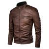 Leather Jacket Men's New Fashion Slim Stand Collar Trend