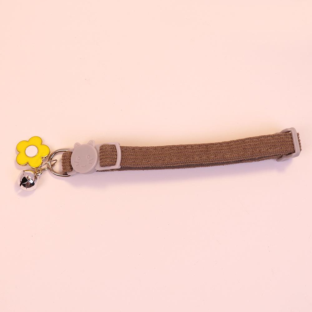 Adjustable Safety Corduroy Choker: Cute Bell Flower Collar for Dogs & Cats