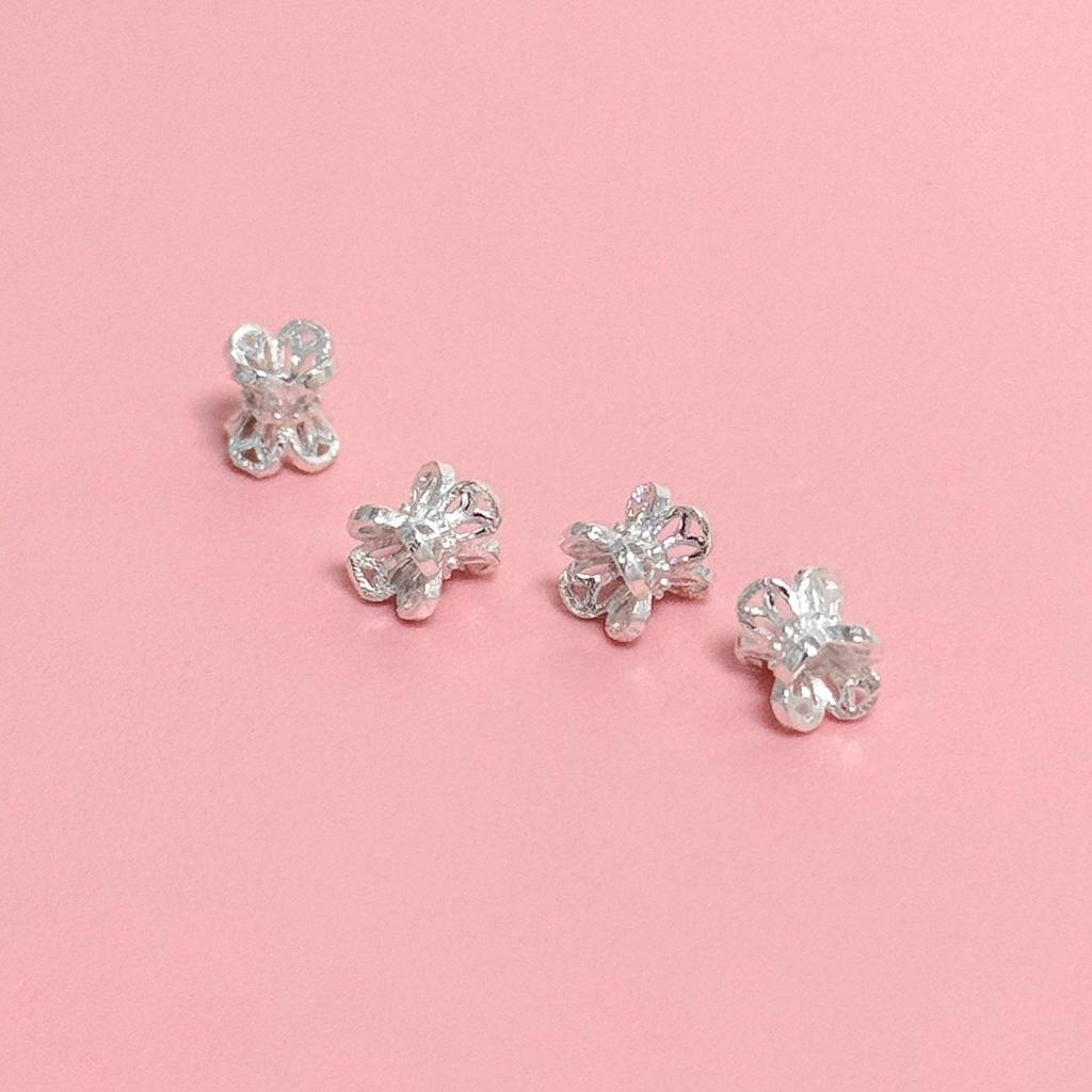 S999 Sterling Silver Floral Bead Cap for DIY Jewelry - Pendant, Necklace, Bracelet Accessories