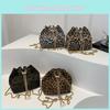 Stylish Casual Commute Chain Crossbody Bucket Bag Women Leopard Print Fall Winter