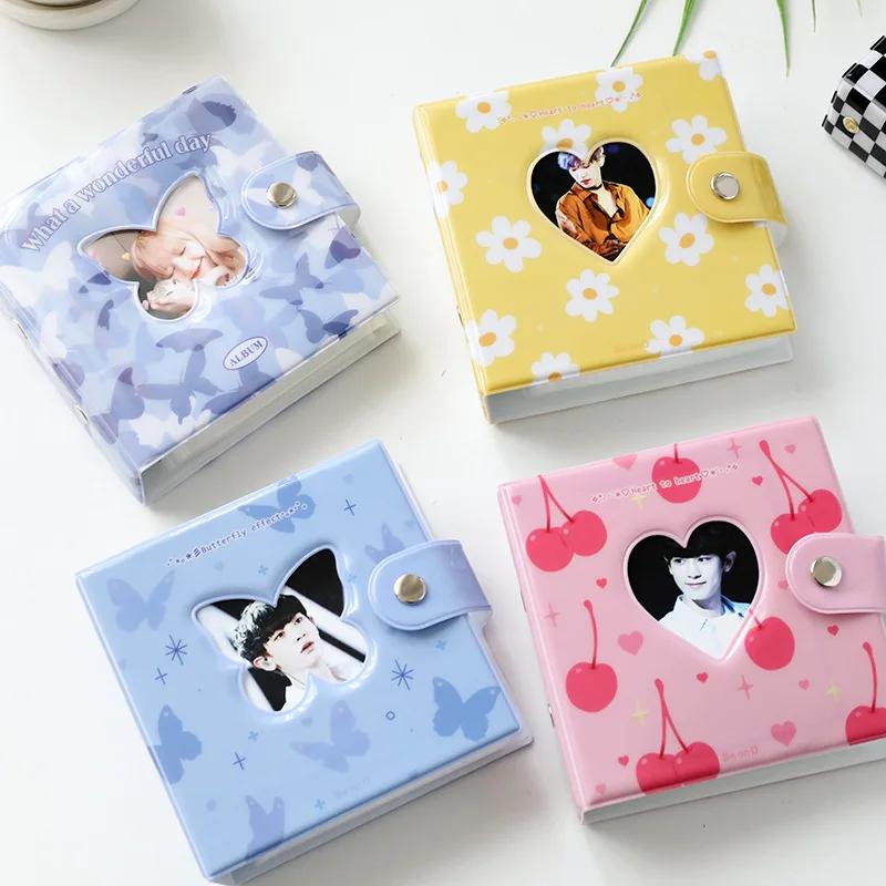 Cute Bear Milk Pattern Kpop Card Binder Love Heart Hollow 3 Inch Photo Album Instax Scrapbook Album 40 Pockets Photocard Holder
