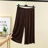 Women's Plus Size 6XL Modal Pant Calf-length Summer Wide Leg Pants Drawstring Short Pants Casual Homewear Pants