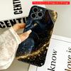 2DFlat Golden Sparkle Black Cat Phone Case All Inclusive Film Hard iPhone Case, Compatible with iPhone 18 Pro Max 17 16 15 14 13 12 11