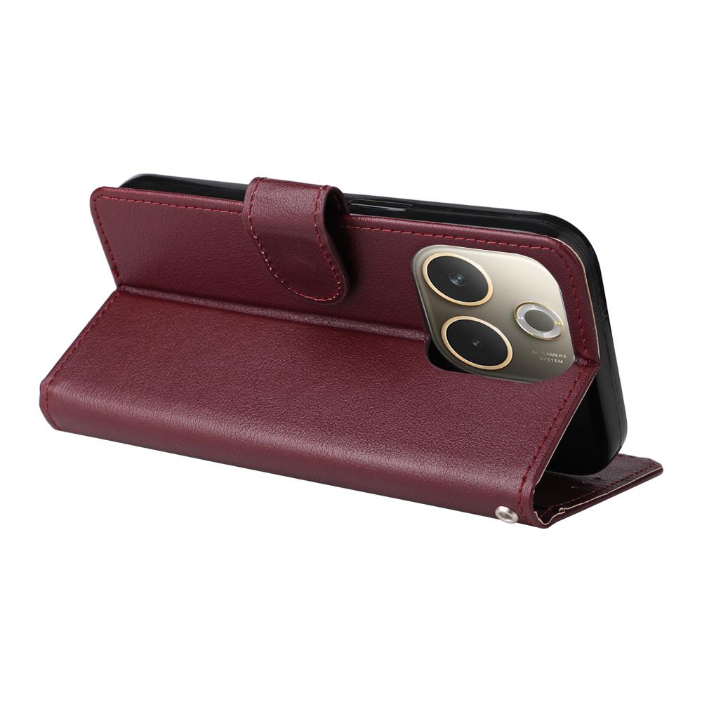 For Oppo A6 Pro 5G Case Splicing Imprinted Rhombus Leather Cover with Wrist Strap