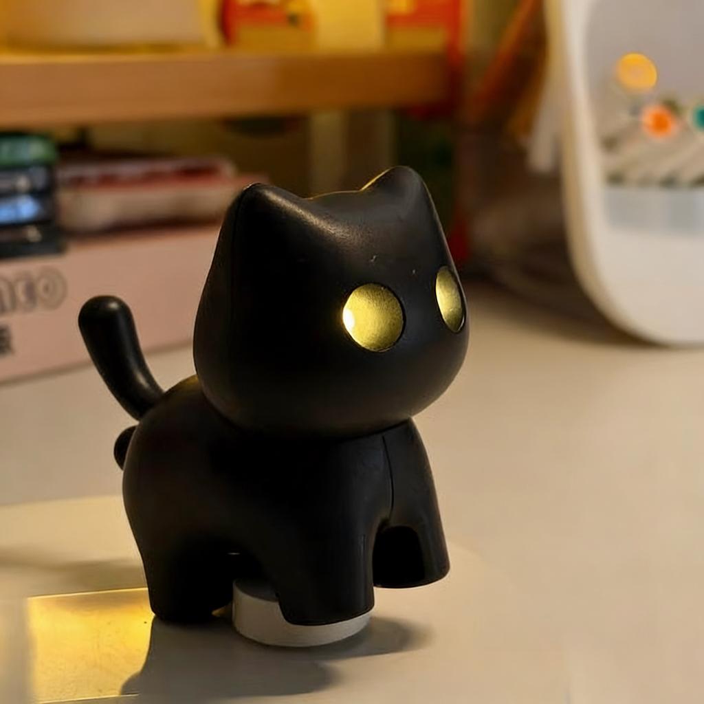 Night Light Keychain Funny BlackCat LED Night Light Keychain