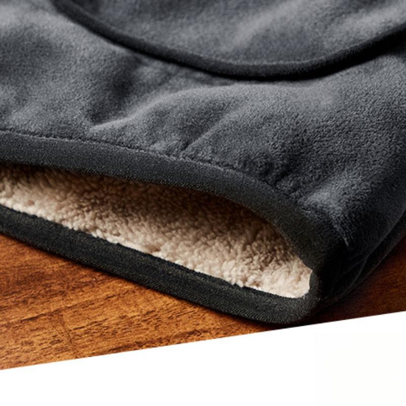 Middle-aged and Elderly Men's Thickened Fleece Winter Warm Vest for Dad, Large Size Lamb Wool Vest