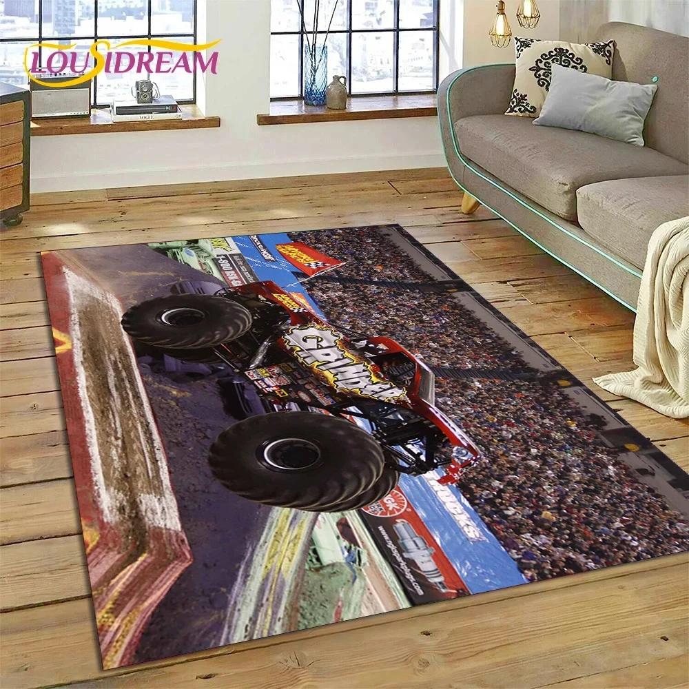 Monster Truck Monster Jam Cartoon Carpet Rug for Bedroom Living Room Home Sofa Decoration,Children Game Large Decor Floor Mat