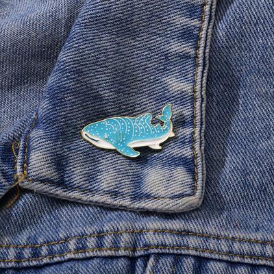 New Whale Shark Enamel Brooches Cute Marine Animal Collar Pins With Free Shipping