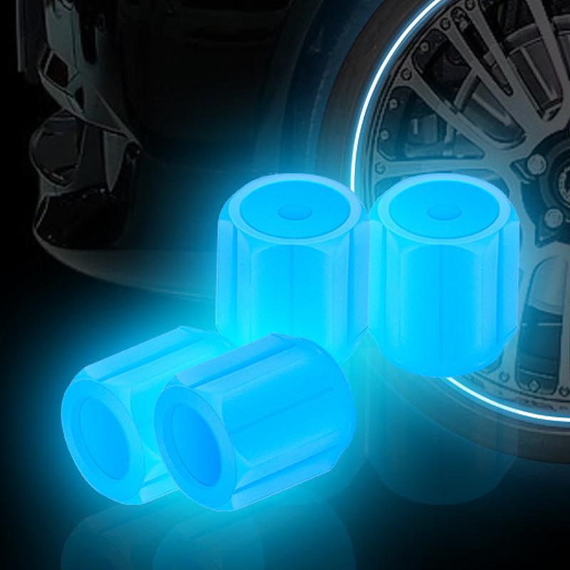 Luminous Tire Valve Caps 6 Colors Car Motorcycle Glowing Valve Cover Car Tire Wheel Hub Styling Tool Auto Accessories 4/8/20pcs Stem Caps1