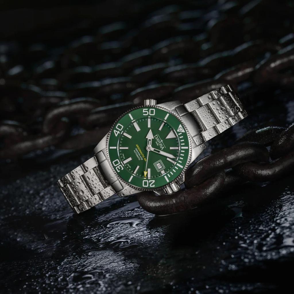 Davosa Argonautic BG Automatic Date 30 ATM Water Swiss-Made Watch, Display, Resistance, Silver, 161.528.07, Men's