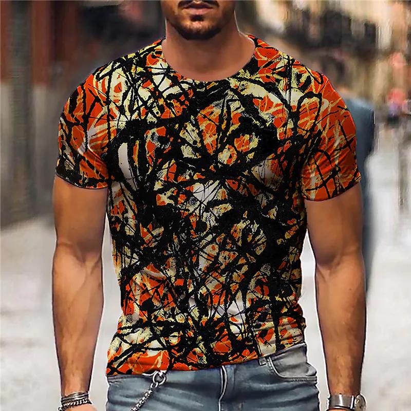 Summer Fashion Cool Graffiti Men's t-shirt New Casual Personality Hip Hop streetwear Fun Printed Round Neck Short Sleeve Tees