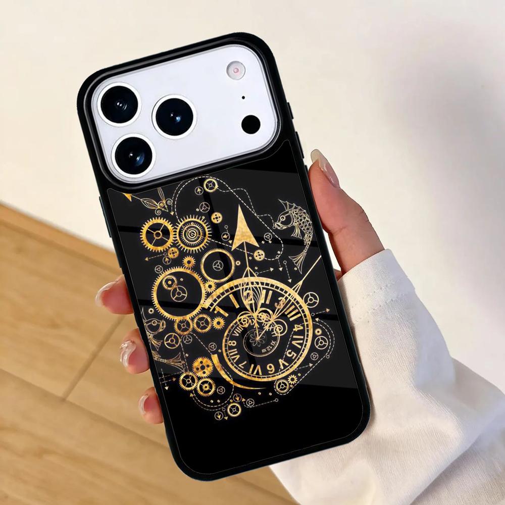 Steampunk Gears Vintage Time Machine Phone Case For Apple iPhone 17 Air 16 Pro Max 15 Pro Max 14 13 12 11 Mini Back Cover