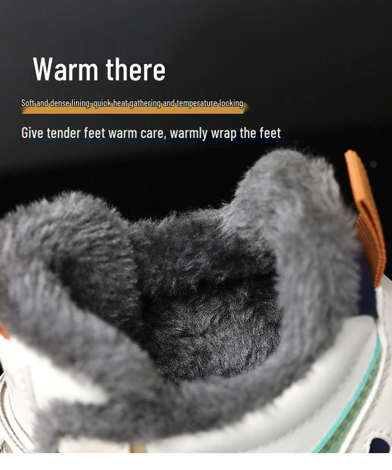 Boys' Fleece-Lined Non-Slip Snow Boots for Winter