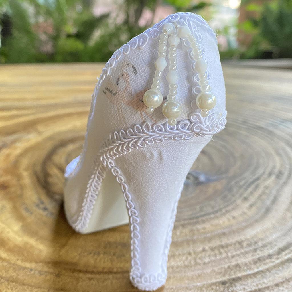 Jewelry Stand with Faux Pearls High Heeled Shoes Earrings Necklaces Rings Display Shelf Fashion Accessories Holder