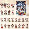 Creative Holiday Gift for Cow Lovers Christmas Ornament Advent Calendar 2026 24 Days 2D Acrylic Hanging Pendant Durable Decor Countdown Calendar Pcs