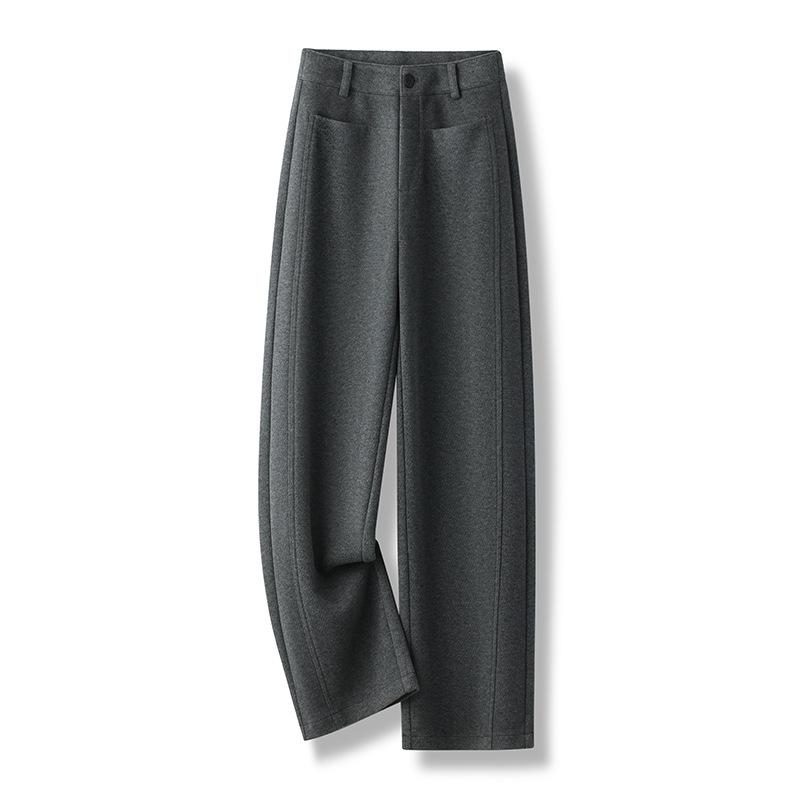 

Women s Navy Blue High-Waisted Wool Trousers - Autumn/Winter 2025 Collection 28/L (Recommended for 105-115 lbs) серый