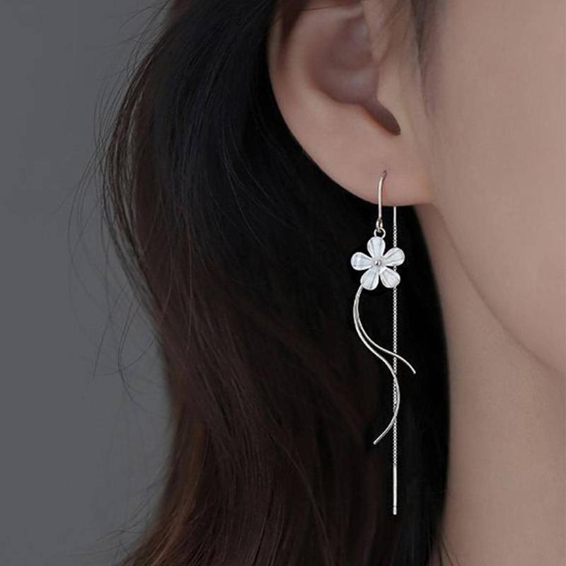 Kolczyki Przewlekane z Dekoracją Kwiatową Walentynki,Mama,Matka,Dzień Matki,Prezent