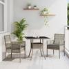 Garden Dining Set 3 Pcs Grey Poly Rattan