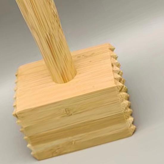 Meat Hammer Double-sided Bamboo Meat Tenderizer And Softener Long Handle Hanging Hole Kitchen Tool