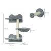 4 Piece Cat Shelf with Scratching Post, Wall-Mounted Cat Tree for Indoor Cat - Grey