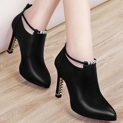 Autumn New Martin Boots Women's Autumn Pointed Short Boots Women's High Heels Women's Leather Shoes Autumn Leather Boots Women's Fashion Boots Women's