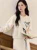 MARIA MARFA Elegant Knit Sweater and Floral Women's 2-Piece Set, Skirt, Spring/Summer Knitwear, Beige, 5S-M10-BEL