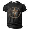 America's  Anniversary Men's Cross T Shirt Short Sleeve T shirt 3D Print Crew Neck Shirt Religious Casual Daily Party Blue Red Green