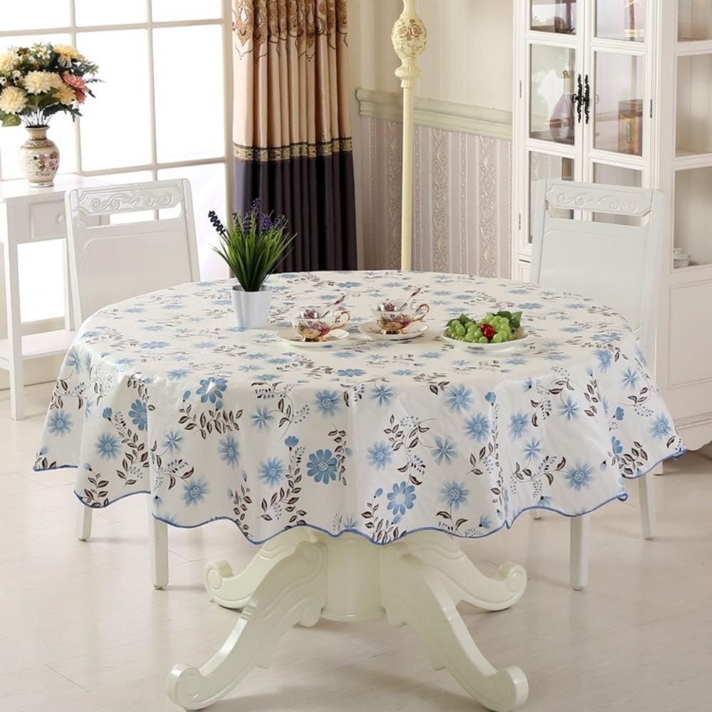 New 150cm Cushion Waterproof Round Flower Tablecloth Washable Oil Resistant Tea Cloth Hotel Restaurant
