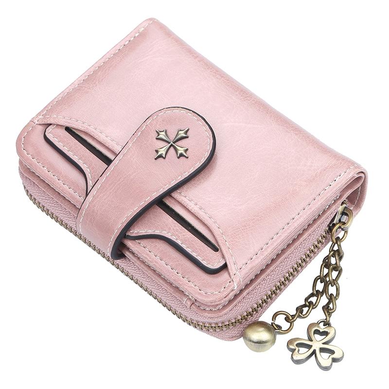 Women PU Leather Short Classic Wallet Premium Quality Card Holder Wallets for Woman Zipper Coin Purse