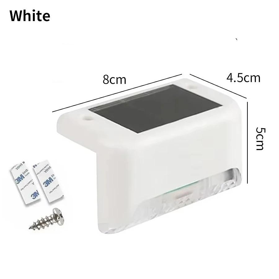 4Pcs Solar Stair Lights Outdoor LED Fence Light Garden Lamp Waterproof For Staircase Yard Patio Railing Pathway Night Lighting