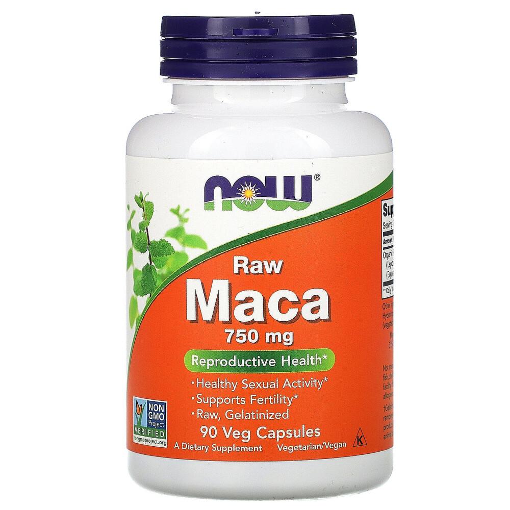 Now Foods Raw Maca 750mg Veg Capsules 90 Count
