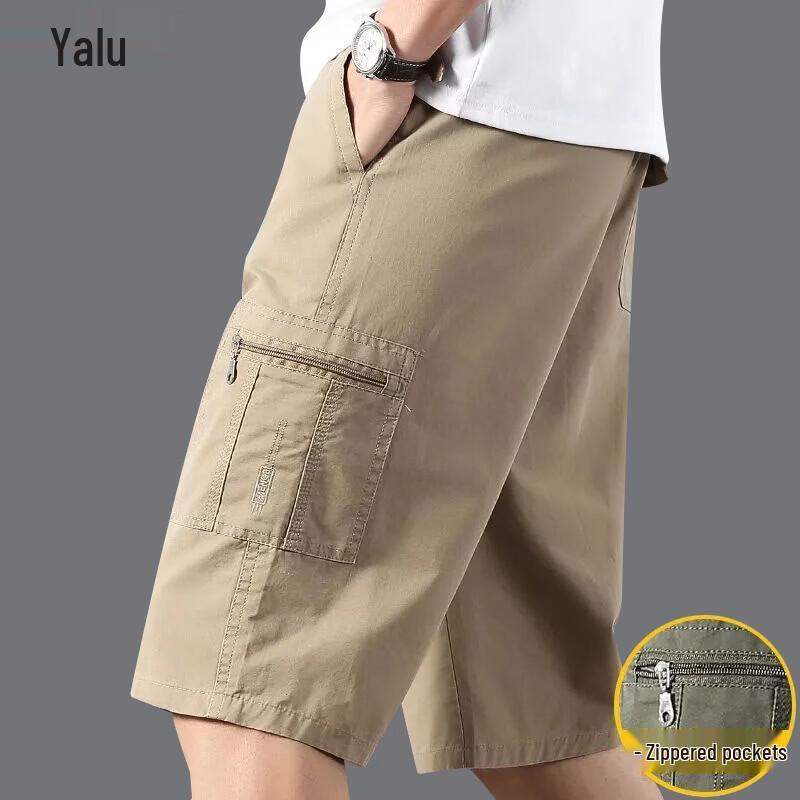Yalu Men s Summer Loose Fit Cotton Capris 5XL