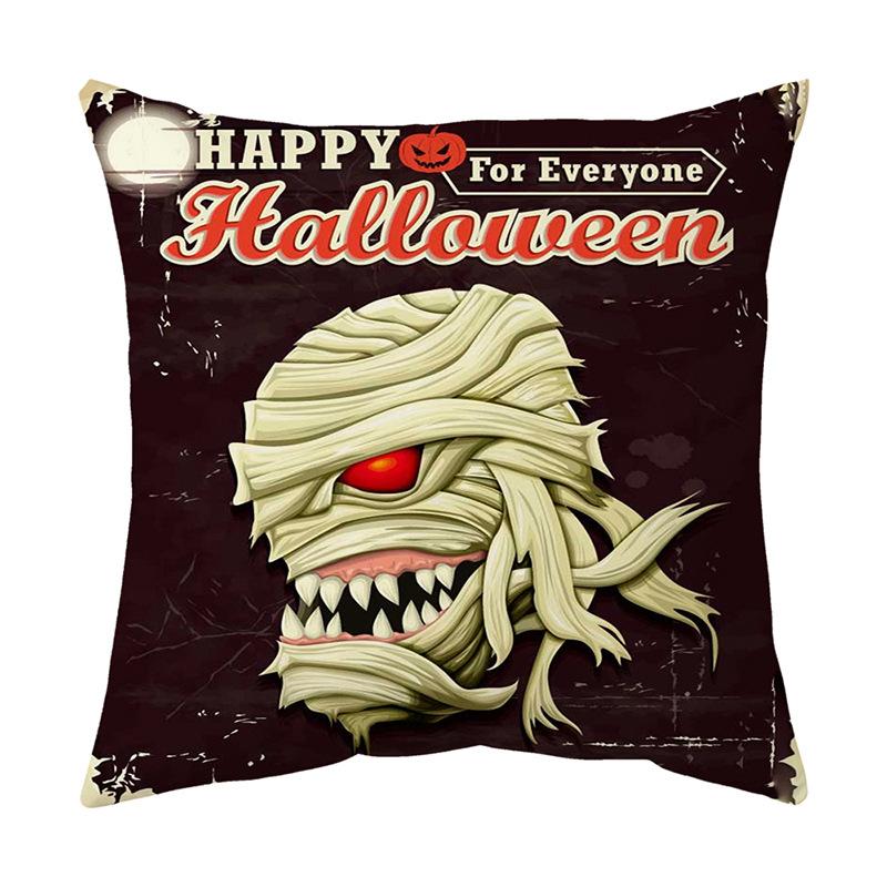 Cushion Pillow Halloween Print Pillow Cover Cushion Peach Skin Short Plush Cushion