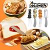 Käse-Messer 4 Stück Halloween Gebäckmesser Ergonomisch Kürbis Katze Geist Totenkopf Streichmesser für Toast Sandwich Marmelade Creme
