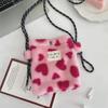 New Plush Dot Crossbody Bags for Women Cute Pink Single Shoulder Crossbody Bag Women Shopping Storage Bag Portable Phe Pouch