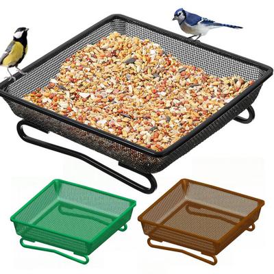 Metall Quadratische Vogel Futtertablett Wildvögel Samen Fütterung Maschen Tablett