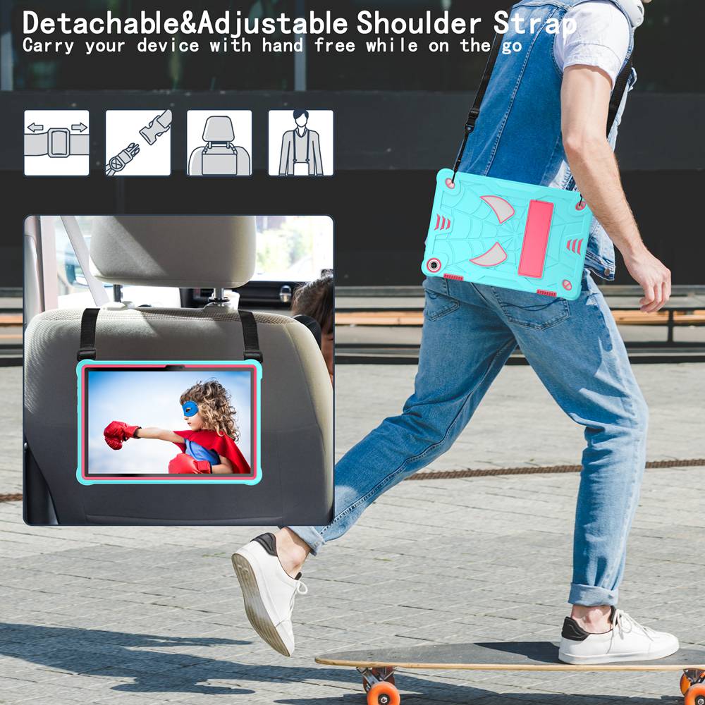 Hülle für Lenovo Tab TB328FU TB328XU M10 3. Gen 10,1 Zoll 2022 Kinderhülle Silikon + PC Hülle TB325FU TB325XU + Schultergurt