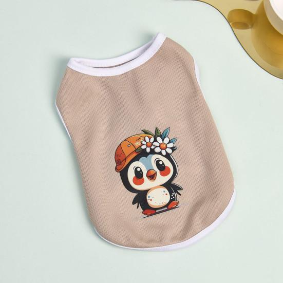 Vestă pentru animale de companie, imprimare cu desene animate, model panda, tricou pentru câini, din poliester, respirabil, haine pentru caini, în aer liber, îmbrăcăminte zilnică