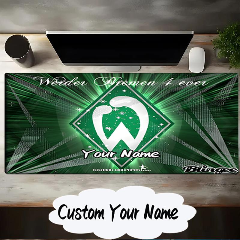 Custom Name Mouse pad Green And White Werder Mouse pad, Gaming Mouse Pad, keyboard pad, Desk Decor for computer notebook Fan Birthday Gift