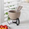 Porcelain Hot Pot Set Chocolate,Cheese Fondue with Candle Holder Kitchen Accessories for Dessert Service