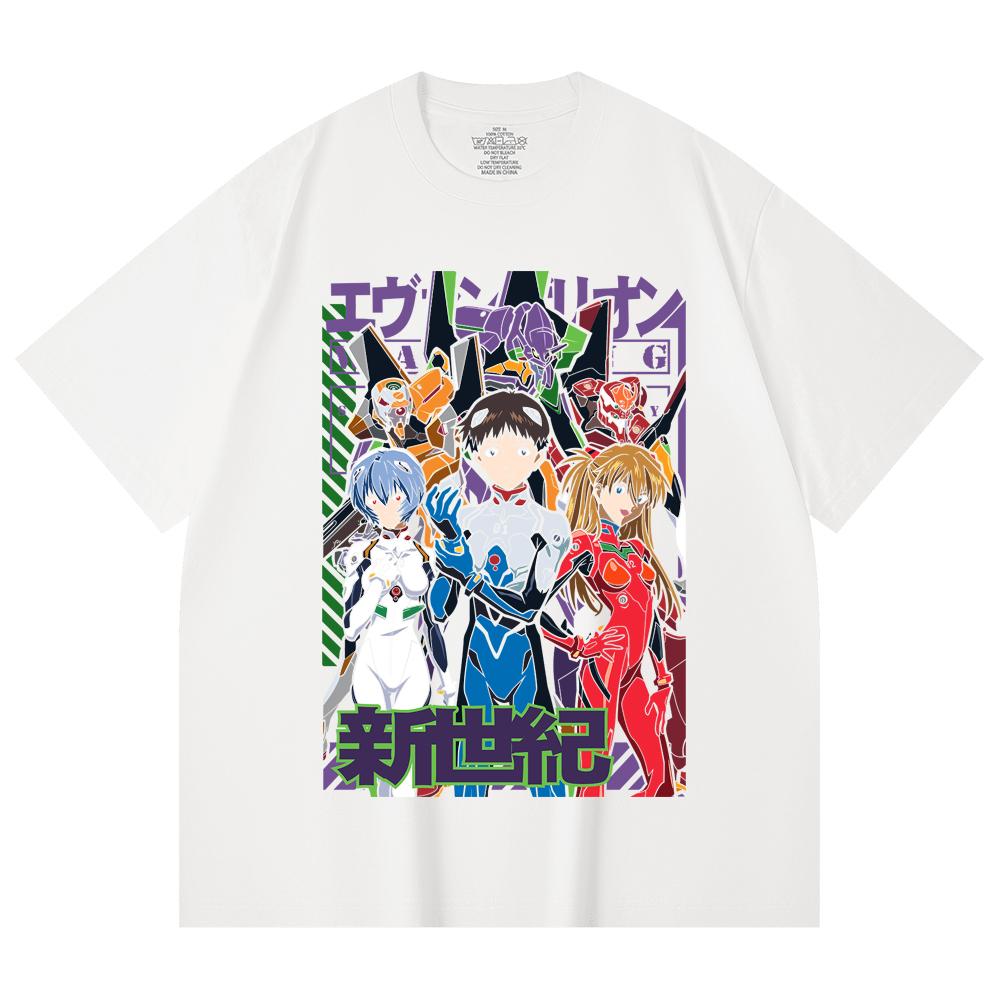 230 Gsm 100% Cotton Evangelion V11 Print Unisex Heavy Cotton T Shirt