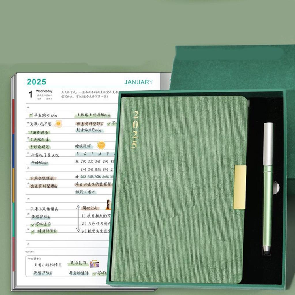 2025 Business Schedule, Student Daily Planner, Thickened Planner, Record Book, Notepad, Notebook, Memo, 200 Sheets, 400 Pages