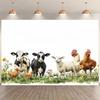 2D Rustic Barnyard Animal Backdrop Cloth for Photo Shoot & Events