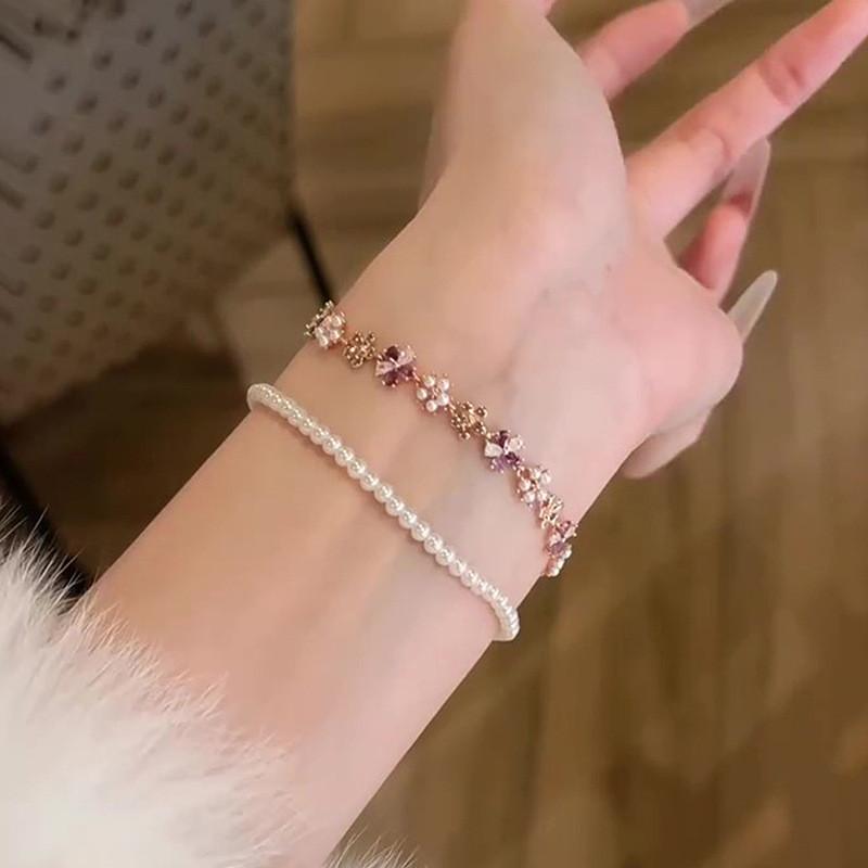 Bracciale Gioiello Floreale alla Moda con Zirconia Cubica per Donna Regalo