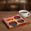 Coffee Tamper Station with Walnut Wood Base and Portafilter Holder Offering Stability and Organization for 51mm and 58mm Handles