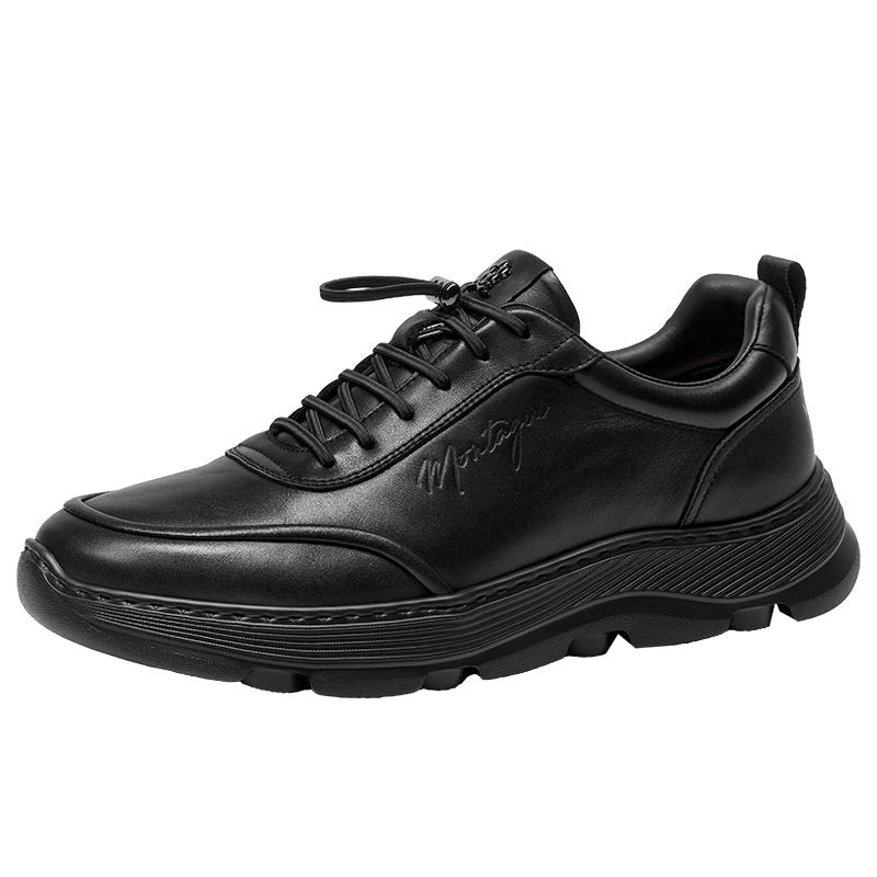 MONTAGUT Men s Leather Casual Sports Shoes 42 чёрный